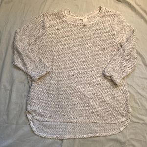 H&M Light Grey Textured Sweater Pullover size Medium